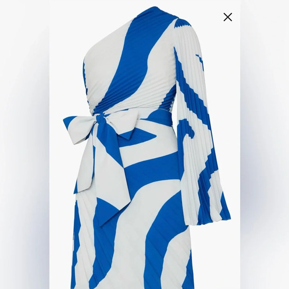 - MILLY Linden pleated one shoulder dress- size 0 $395 - Picture 11 of 16